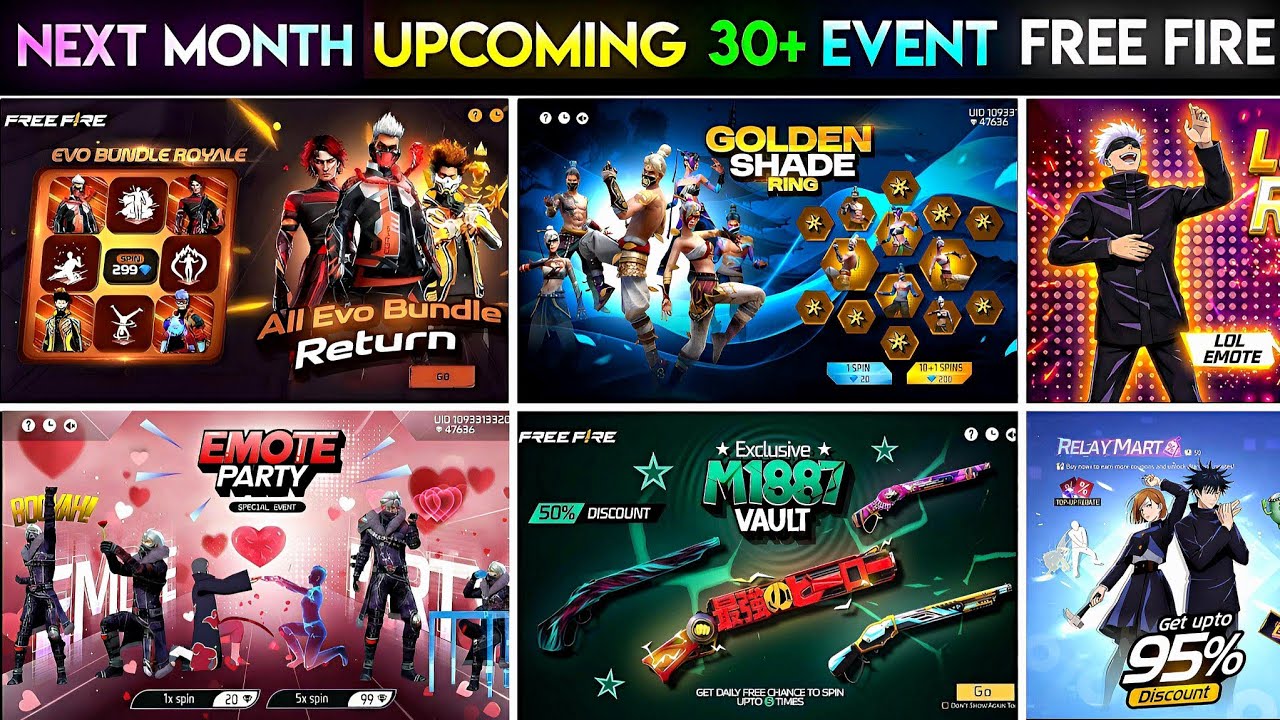 Upcoming Events in Free Fire 🤯🥳| Free Fire New Event | Ff New Event | New Event Ff