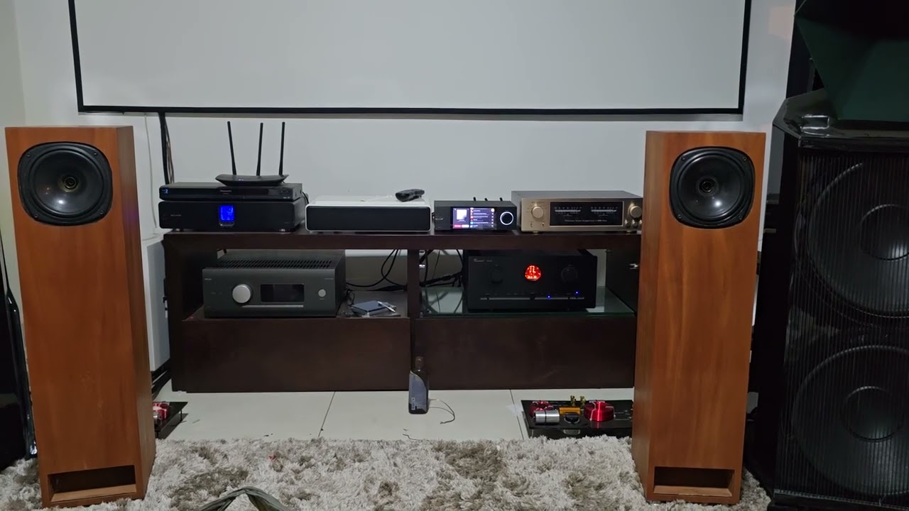 Caixas tannoy tocando ... linha de transmissão vincent sv700 classe A com eversolo dmp a6 