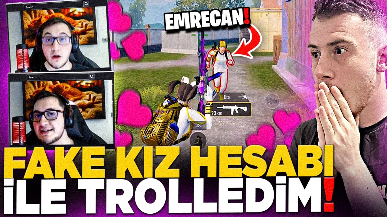 EMRECAN'I CANLI YAYINDA FAKE KIZ HESABI İLE TROLLEYİP TAKİPÇİM İÇİN UC KAZANDIM 😱| PUBG Mobile