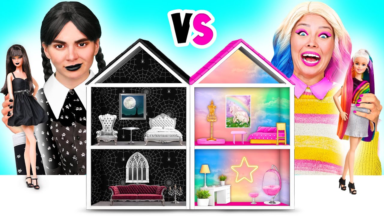 Budujeme &Uacute;žasn&yacute; Domek Pro Panenky | Wednesday vs Enid V&yacute;zva Fun Fun Challenge
