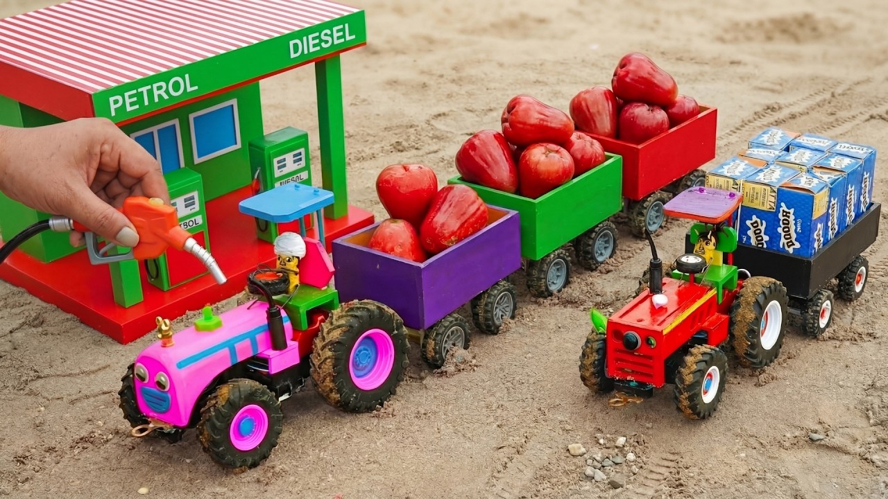DIY Mini Tractor Building a Gas Station to Help Villagers Travel More Easily