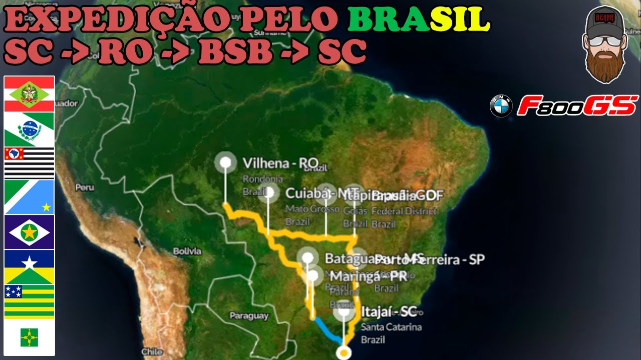 [EXPEDI&Ccedil;&Atilde;O SC-RO-BSB-SC] EP00 &mdash; MAPA, ROTEIRO, 8 ESTADOS, 6500KM, 14 DIAS + CAPITAL WEEK