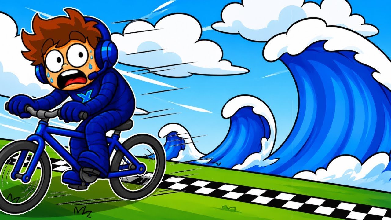 Kan jeg undslippe BØLGERNE? i Escape Tsunami on Bike 😱🌊 | Dansk Roblox