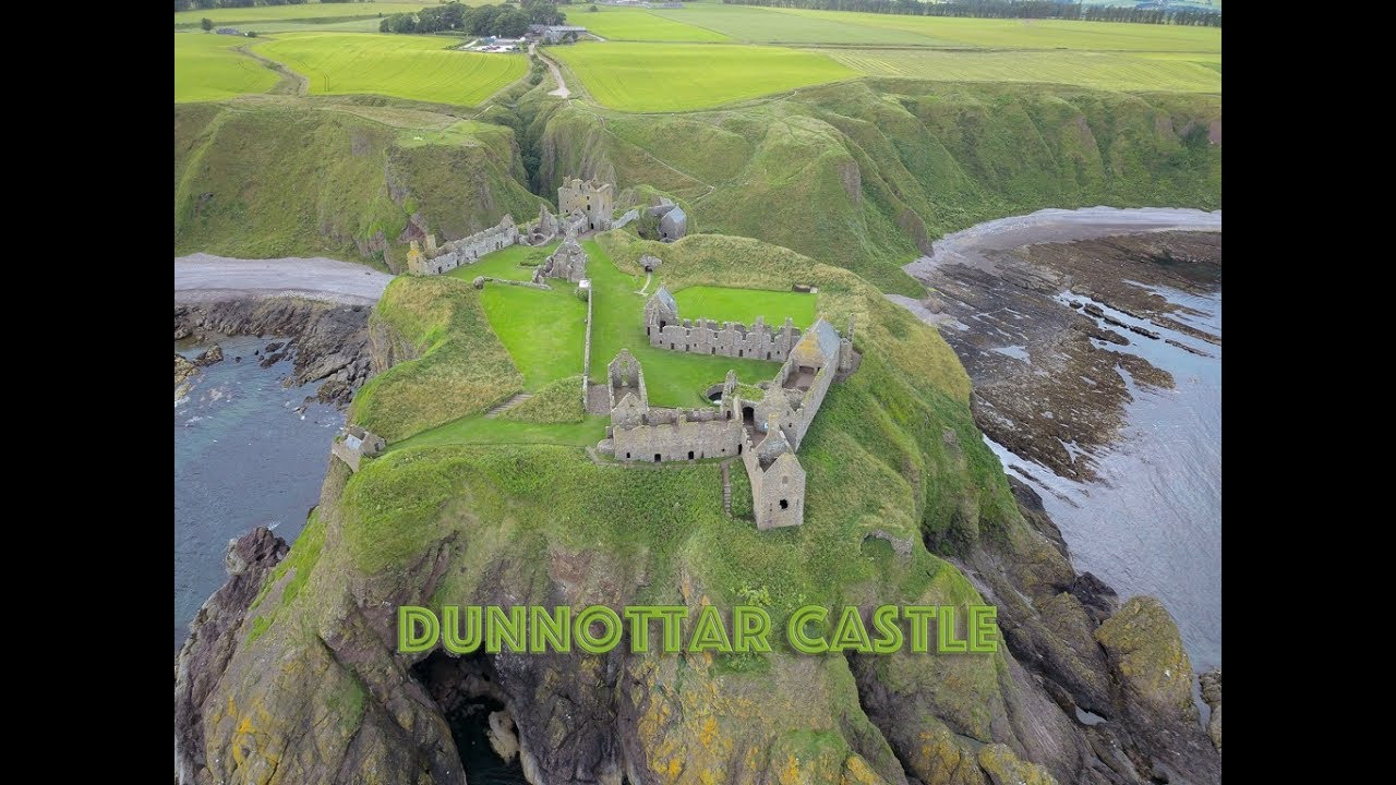 Dunnottar Castle stonehaven Aberdeenshire Scotland 4k Footage
