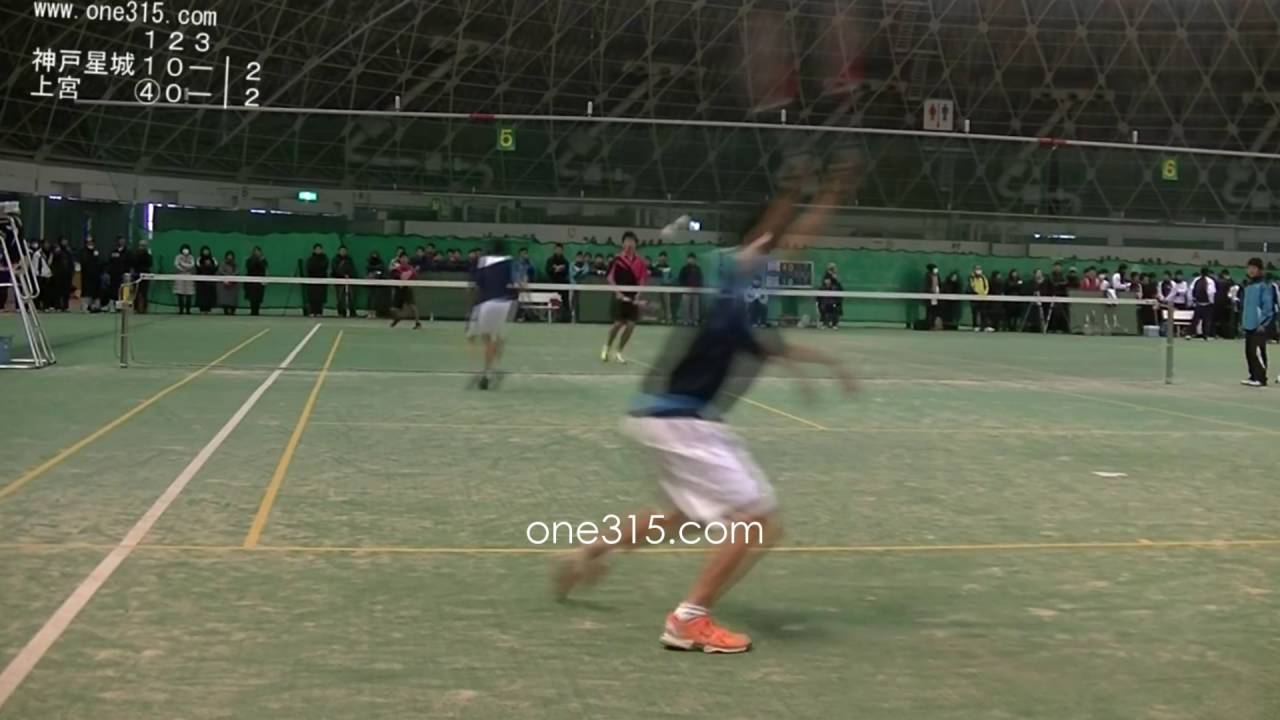[すごプレ50]ソフトテニス　高校近畿インドア2015　男子　団体戦　予選１位リーグ　上宮高校ー神戸星城高校２　内本・丸山ー松本・古川