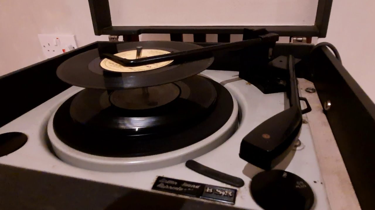 1970's Bush BSR record player, automatic record changer in operation