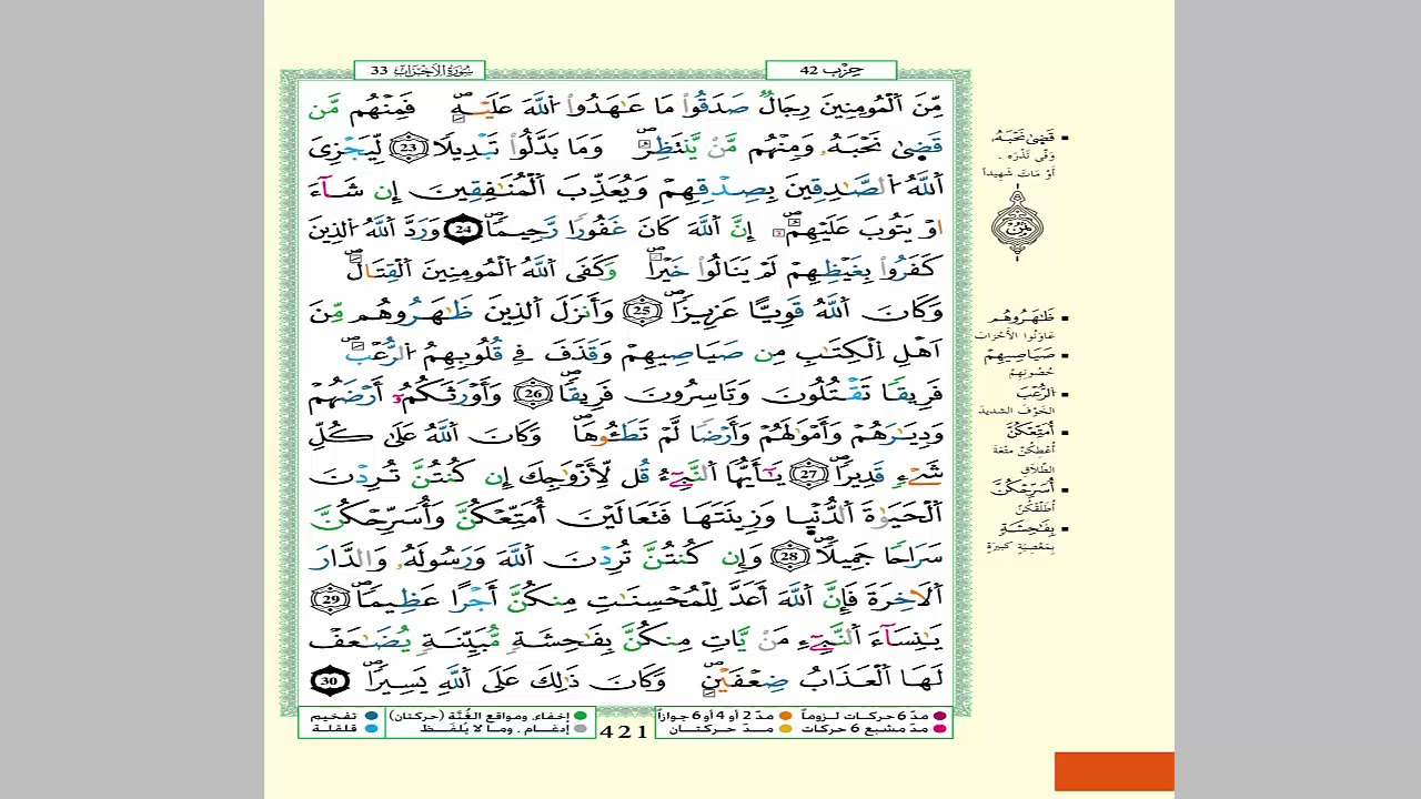 الثمن 8 من الحزب 42 مكرر 7 مرات من المصحف المصور برواية ورش عن نافع للقارئ الشيخ العيون الكوشي