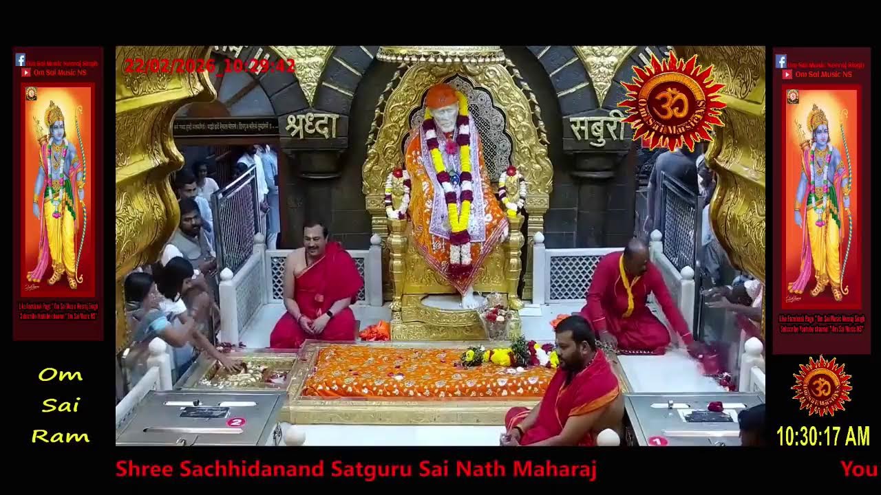 Sai Baba Darshan Live Today || 22 FEB 2026 || SUNDAY || MORNING 3