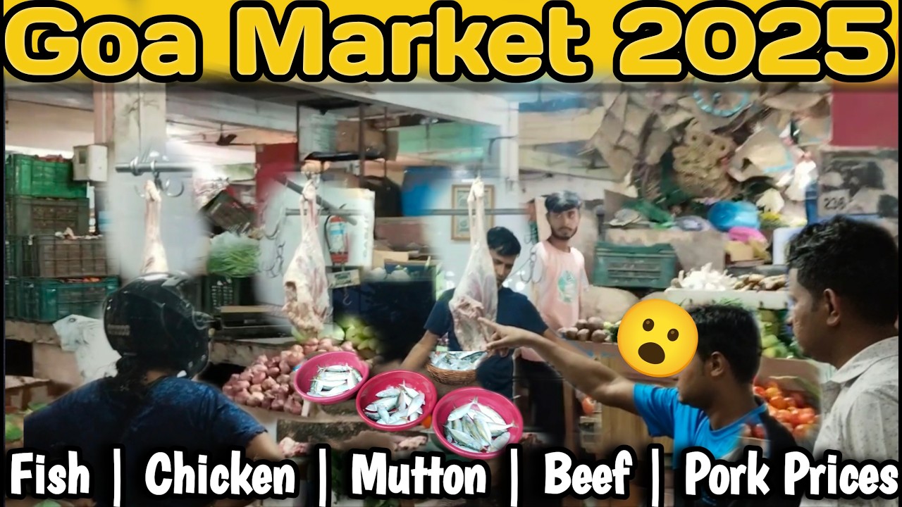 গোয়া মার্কেট 2025 😮 | Goa Gandhi Market Tour | Fresh Fish, Chicken, Mutton, Beef, Pork Prices