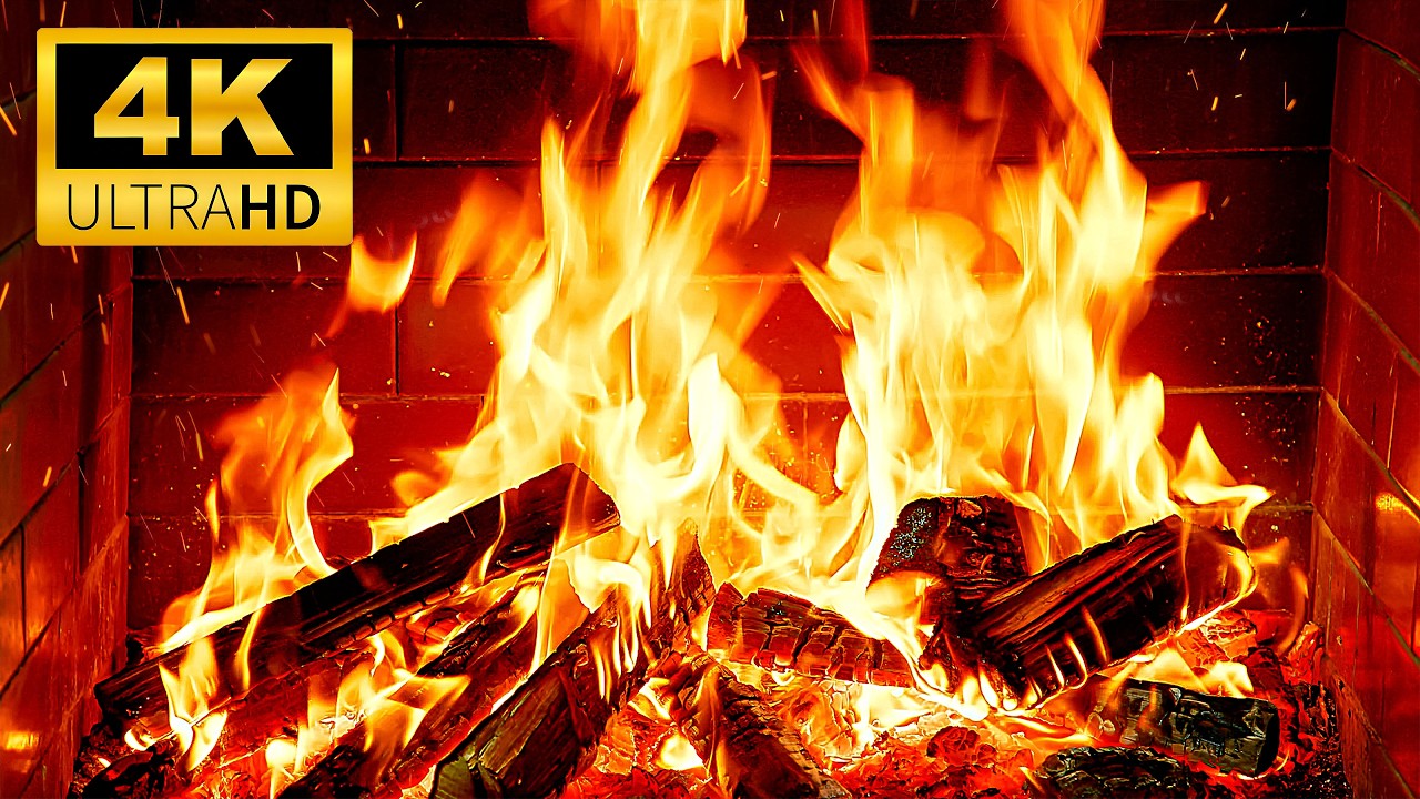 🔥 The MOST Relaxing Fireplace in 4K UHD 🔥 Crackling Fire Sounds & Wooden Flames | Fireplace Ambience