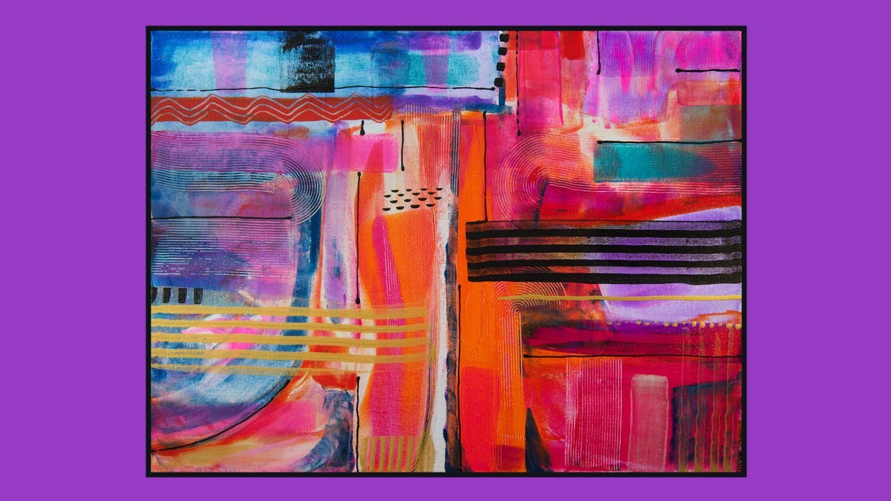 #10,249-2 step Process-Mark Making Fluid Acrylics Painting 1.05.2026 Spontaneous experimental art
