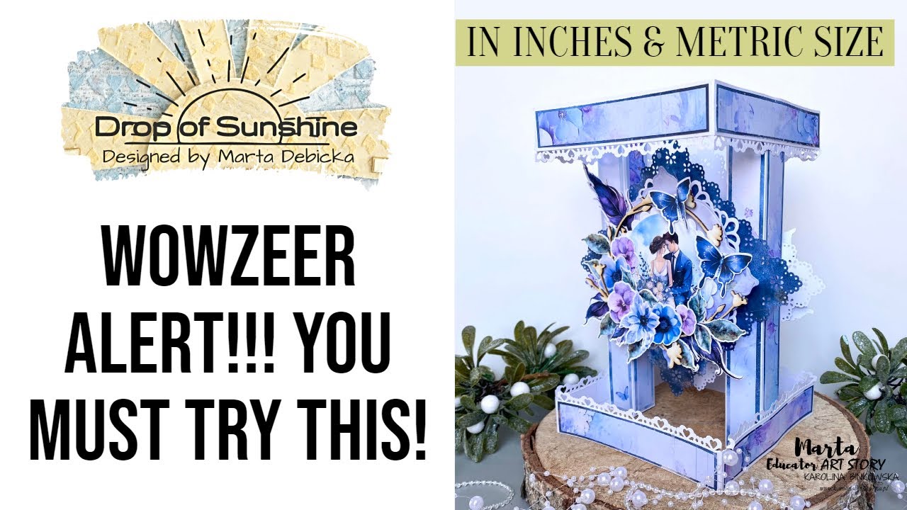 EASY step-by-step TOWER CARD, no dies needed, BEGINNER friendly, both INCH & CM size 