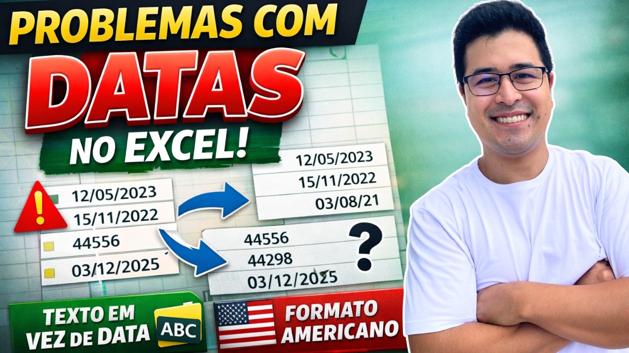 Problemas com datas no Excel - Data como texto, n&uacute;mero ao inv&eacute;s de data e data no formato americano.