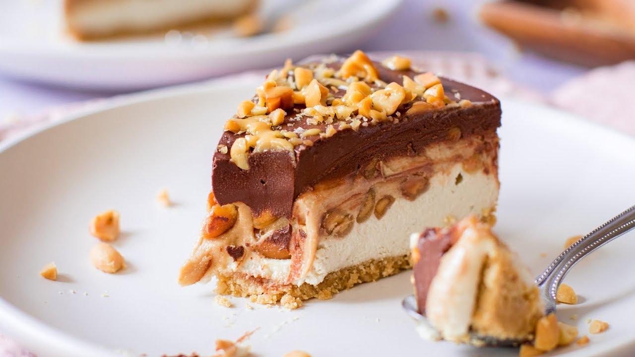 Snickers Ice Cream Cake | VEGAN + GF