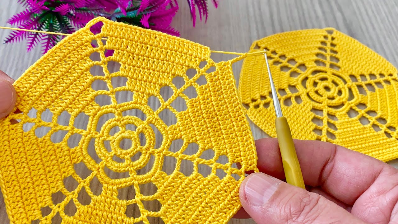 Unique New Crochet Design Square Motif Model Tutorial Video