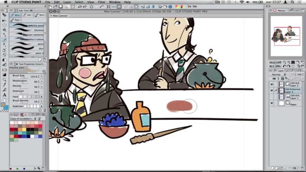 Tasertricks hogwartsAU sketch - clip studio paint