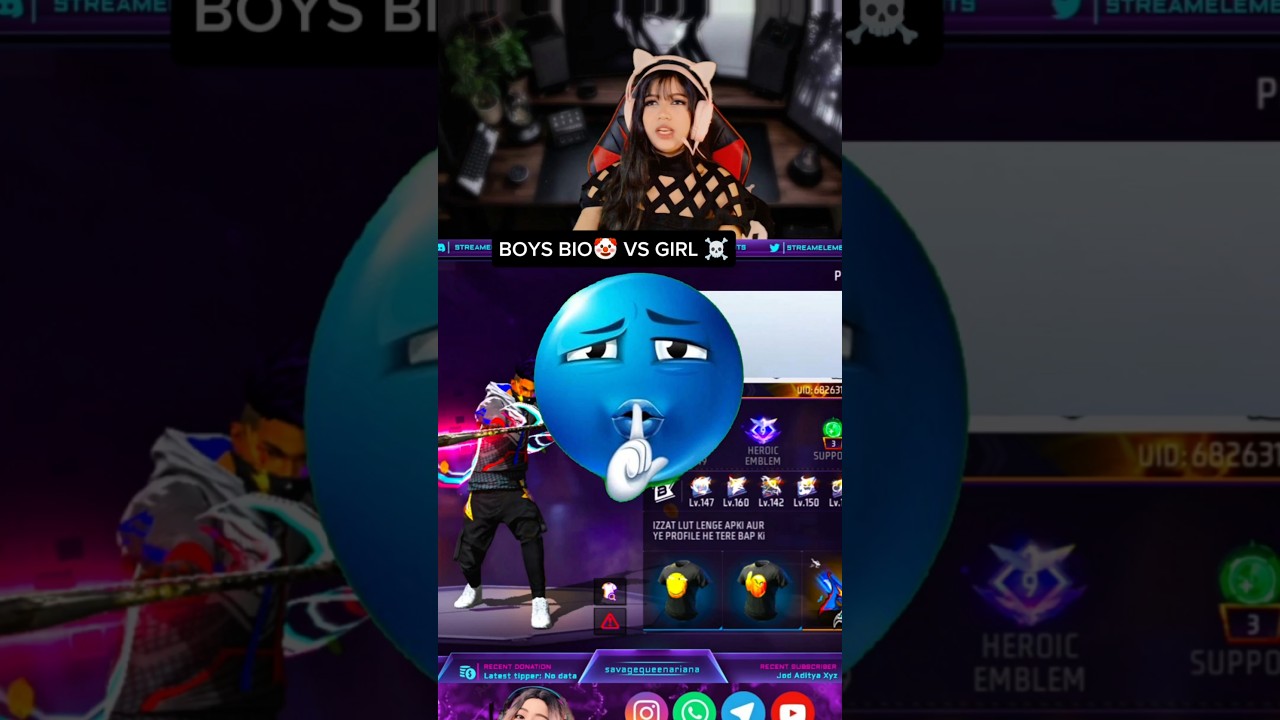 МАЛЬЧИКИ 🤡 ПРОТИВ ДЕВОЧЕК ☠️ BIO FREE FIRE UID CHECK REACTION LIVE SVG ARIANA #uidreaction #idcheck