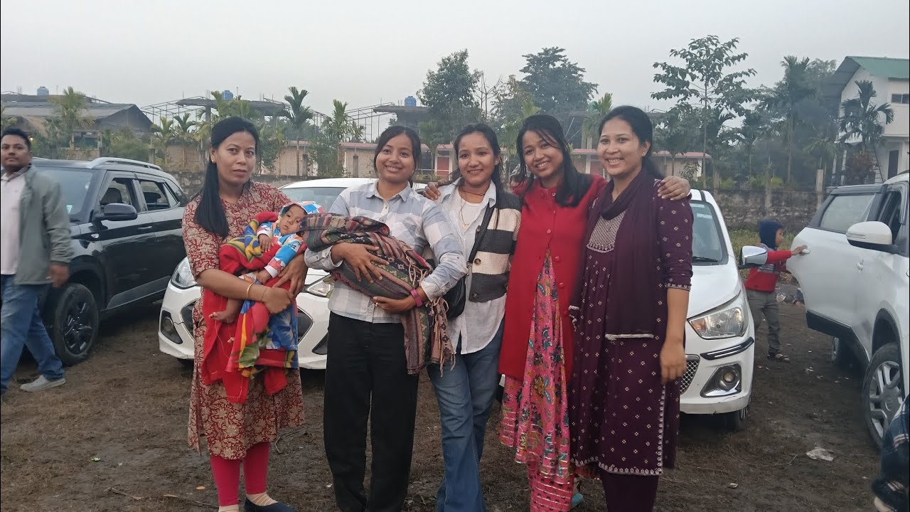 Pobitora place in December 29.2025 last month celebration in family.two girl add family 