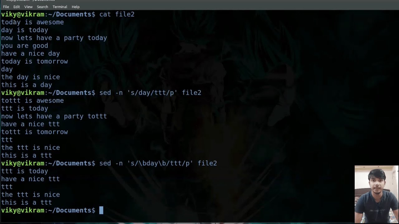 editing text using sed command in linux | stream editor in linux | sed command in detail