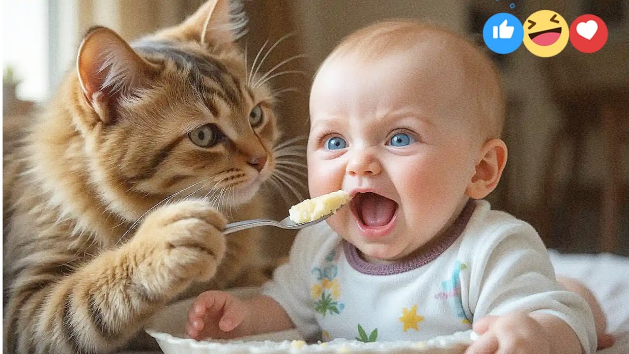 Funny Baby & Cat Friendship 👶🐱 | Cat Takes Care of Baby | Cutest Moments Ever 😂❤️