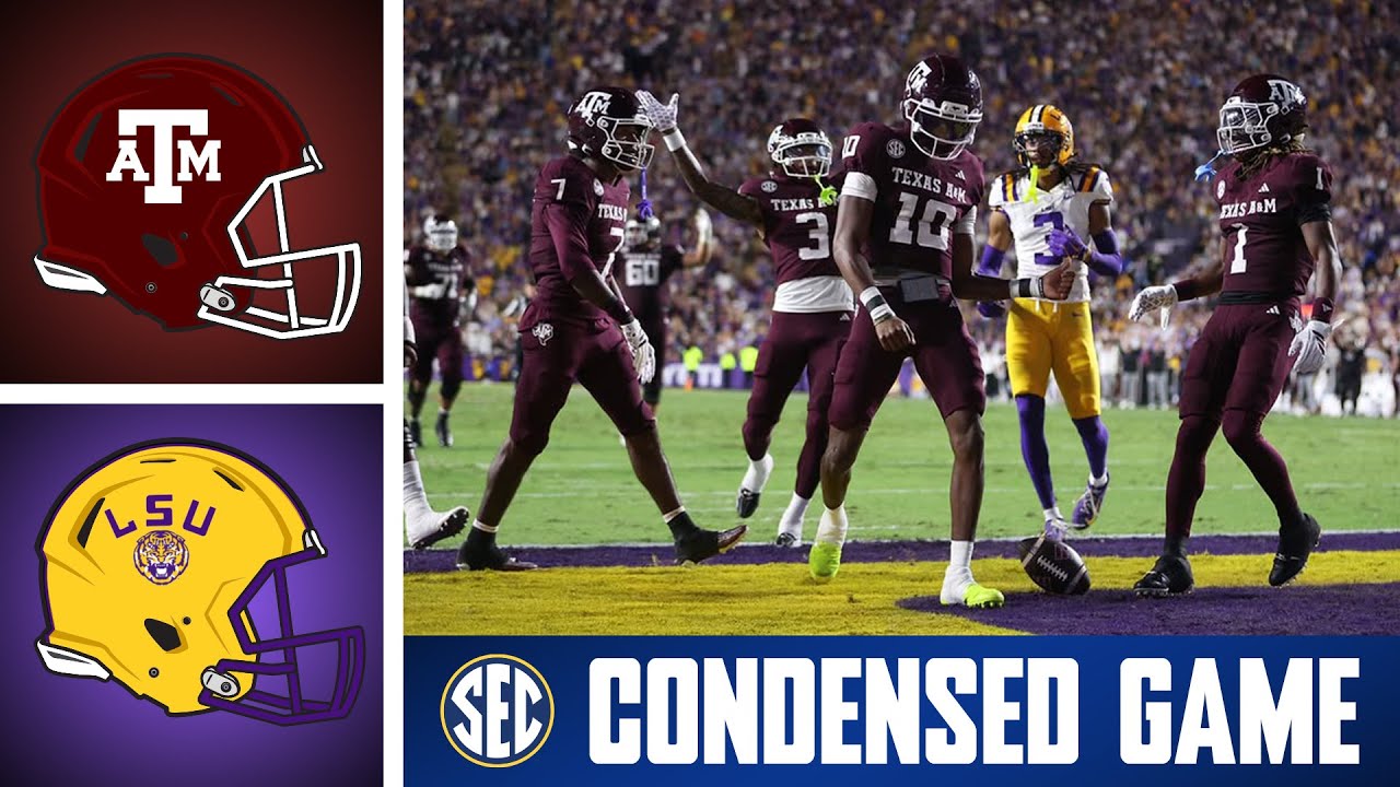 № 3 Texas A&M Aggies против № 20 LSU Tigers | Сокращённая игра | Футбол SEC 2025