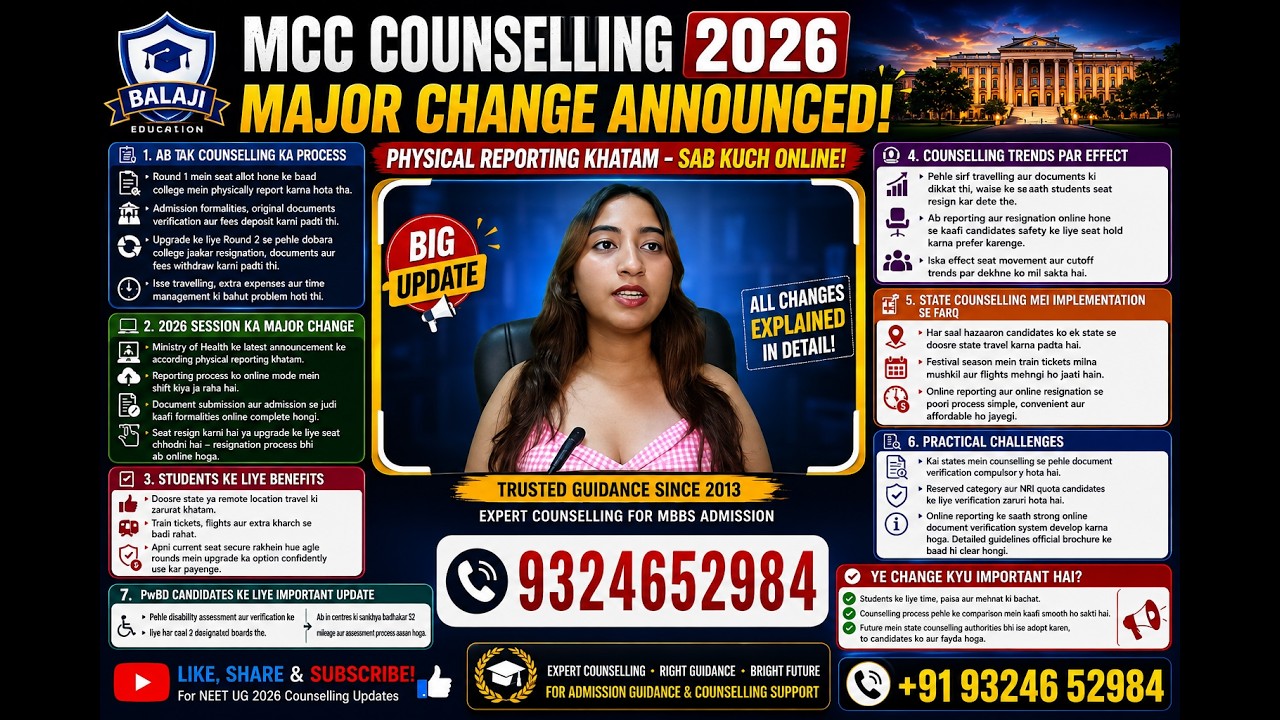 MCC Counselling 2026 Big Update 🚨 Major Rule Changes Explained #MCCCounselling2026 #NEETUG2026 #mcc