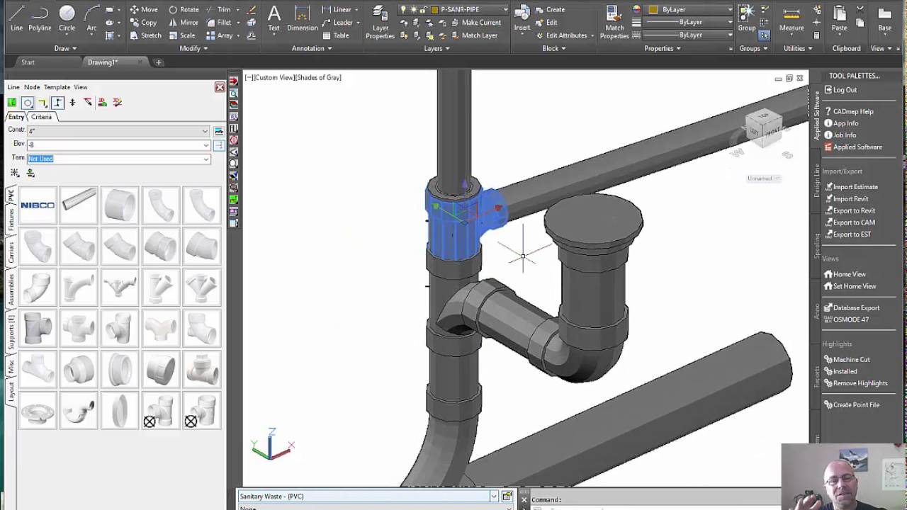 Fabrication CADmep: Mastering Design Lines - Design Line Node Buttons