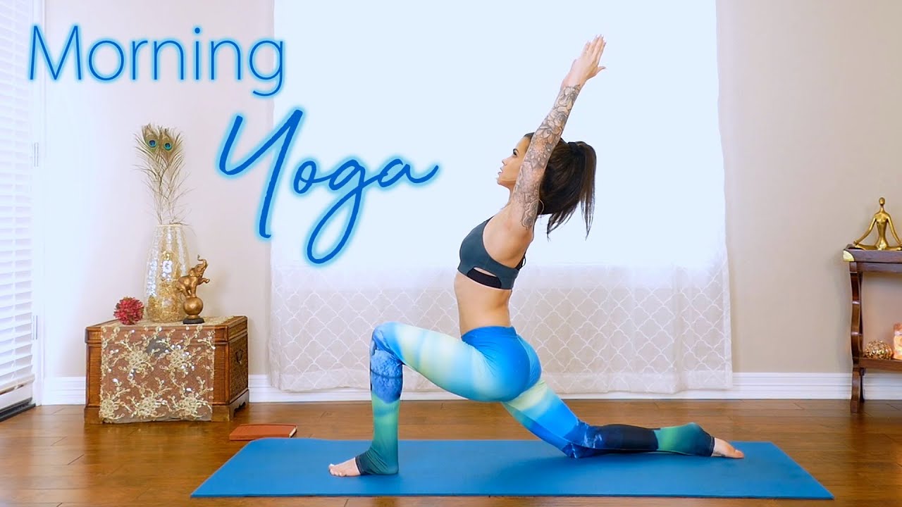 Daily Morning Yoga with Julia ♥ 15 Minute Beginners Flow, Stretches, Stress Relief | Habit Nest