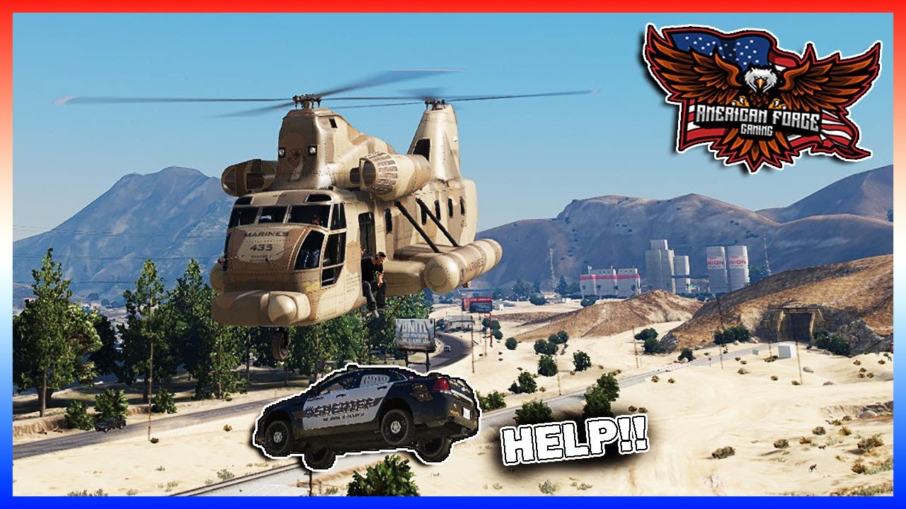 GTA 5 RP - PICKING UP COP CAR WITH HELICOPTER! (WRONG COP CAR..) -  AFG
