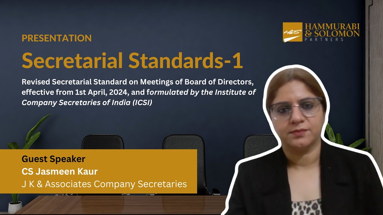 Understanding Secretarial Standards-1 (SS-1) | Expert Insights by CS Jasmeen Kaur