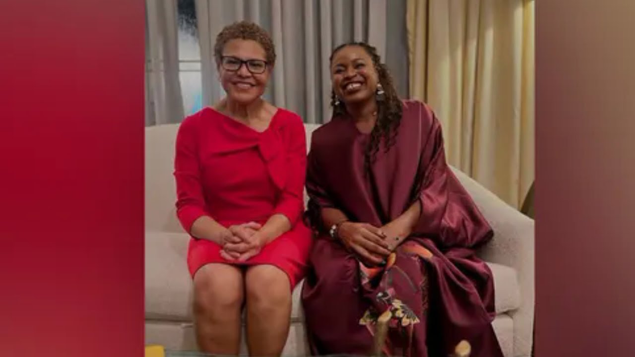 Photos emerge of Karen Bass smiling at cocktail party as Palisades wildfires burned