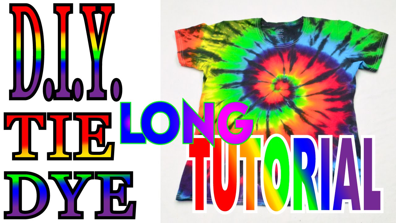 How to Tie Dye a Rainbow & Black Spiral Shirt [Long Tutorial] #37