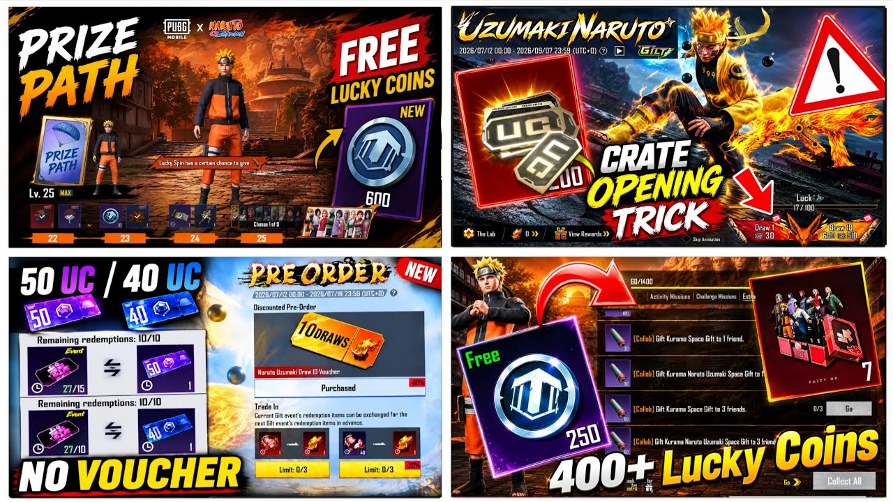 😱 450+ Lucky Coins Naruto  Prize Path | Naruto Ultimate Crate Opening Trick | Don't Gem Transfer