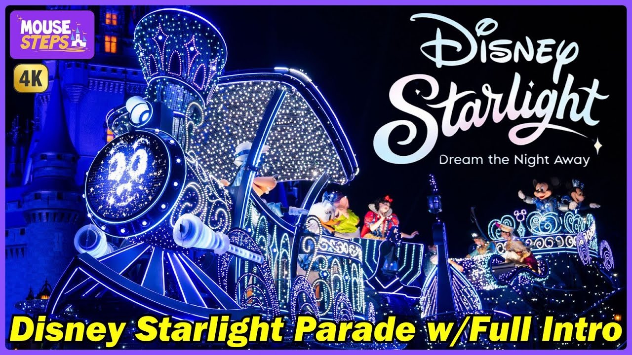Disney Starlight Parade Extended Version with Full Introduction (4K) Castle View, Walt Disney World