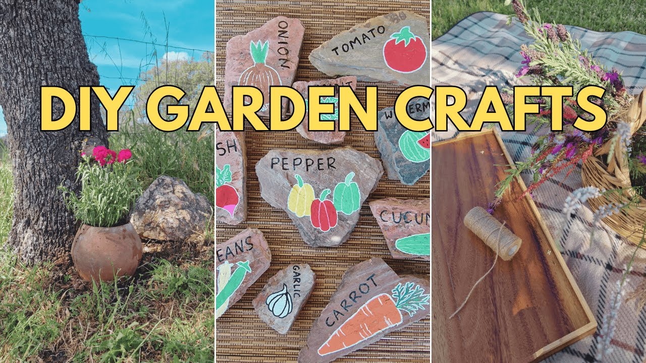 Easy DIY Garden Crafts | Painted Veggie Plaques, Drying Wildflowers & Broken Pot Hack