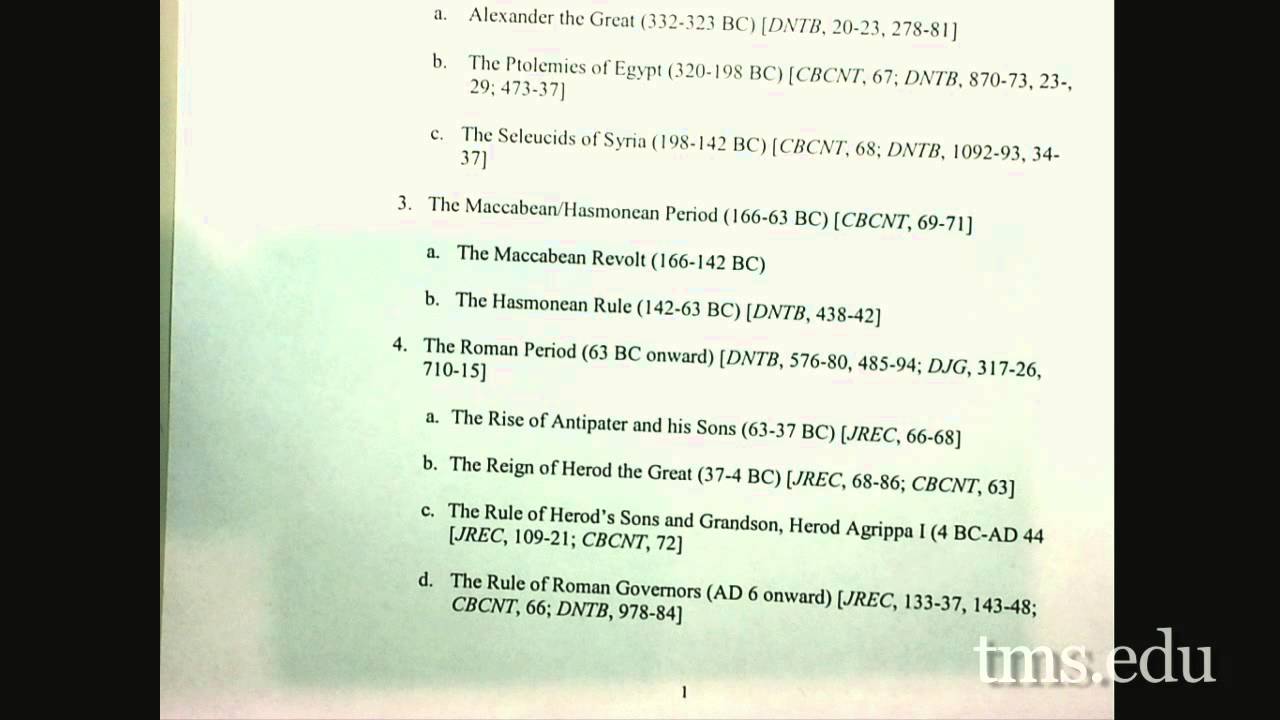 New Testament Studies Lecture 01 