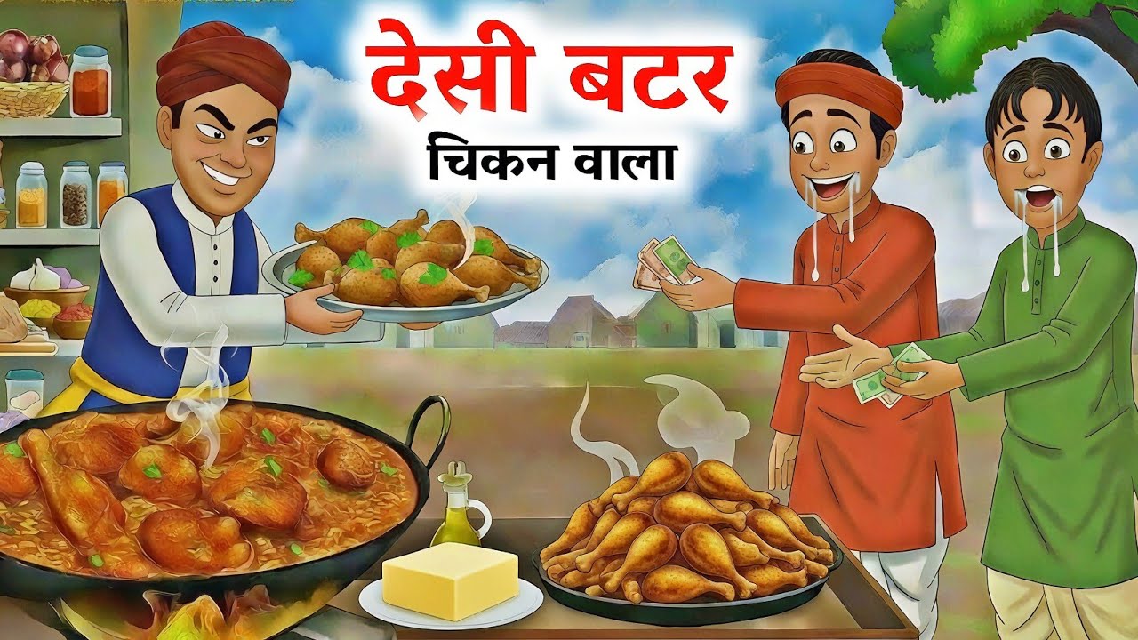 देशी बटर चिकन वाला | Desi Butter Chicken | Kahani | Kahaniyan | Cartoon | Hindi Kahani | Hindi Story