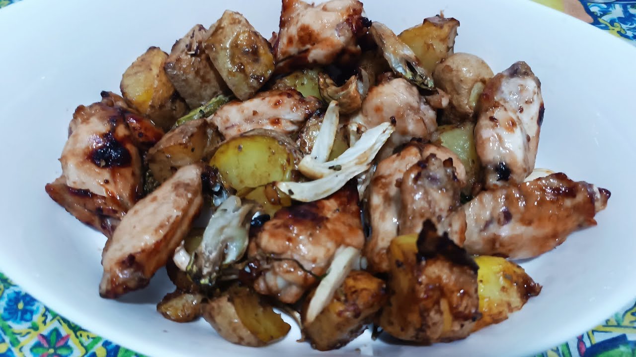  POLLO  PATATE in friggitrice ad aria o forno/alette di pollo friggitrice ad aria salsa barbecue 