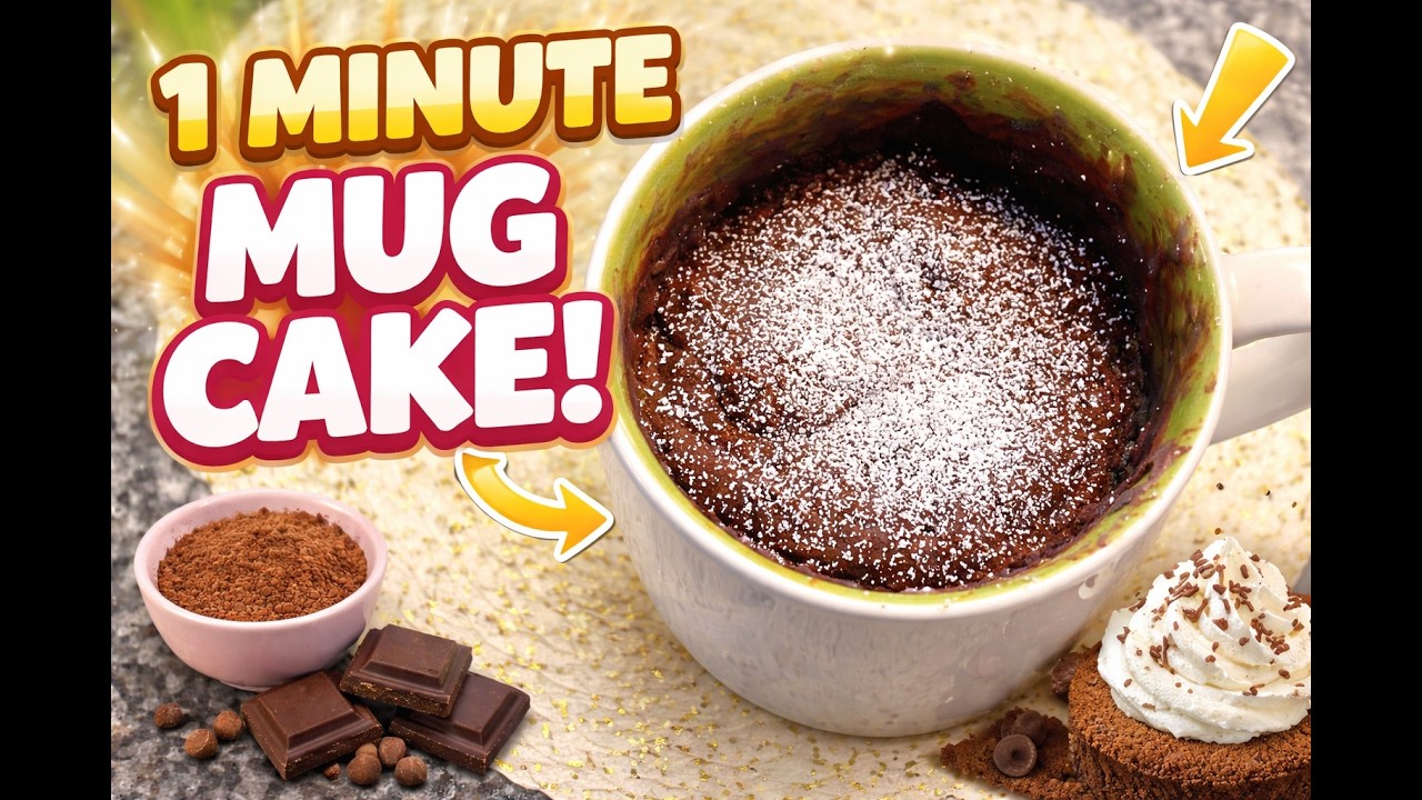 1 Minute Perfect Mug Cake in Microwave | Easy Chocolate Cake Recipe |Taste Trails