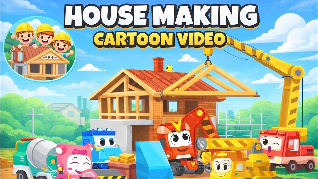 house construction cartoon video/making house cartoon video 