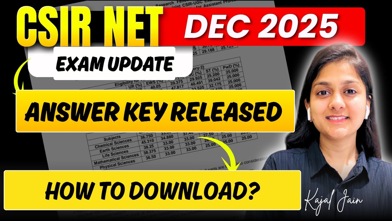 CSIR NET December 2025 Answer Key Released 🔥 | How to Download + Result Update
