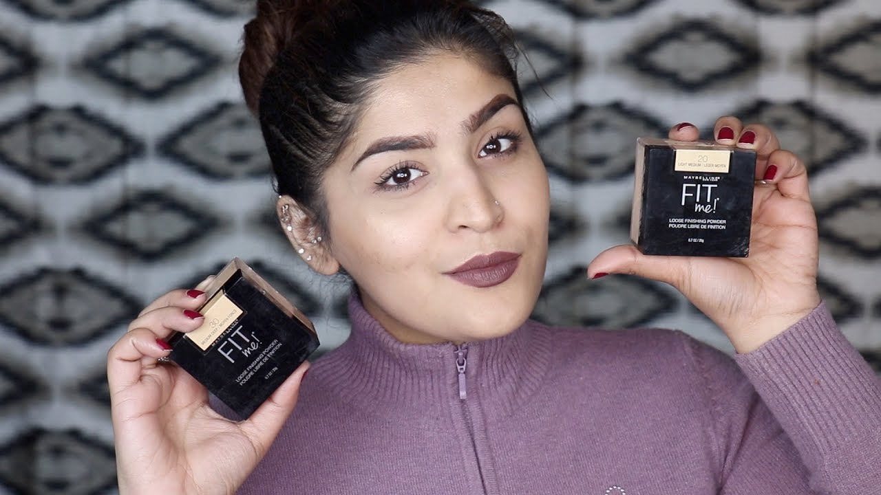 Обзор и свотчи рассыпчатой ​​пудры Maybelline Fit Me | #ReviewWednesday | Шрея Джейн