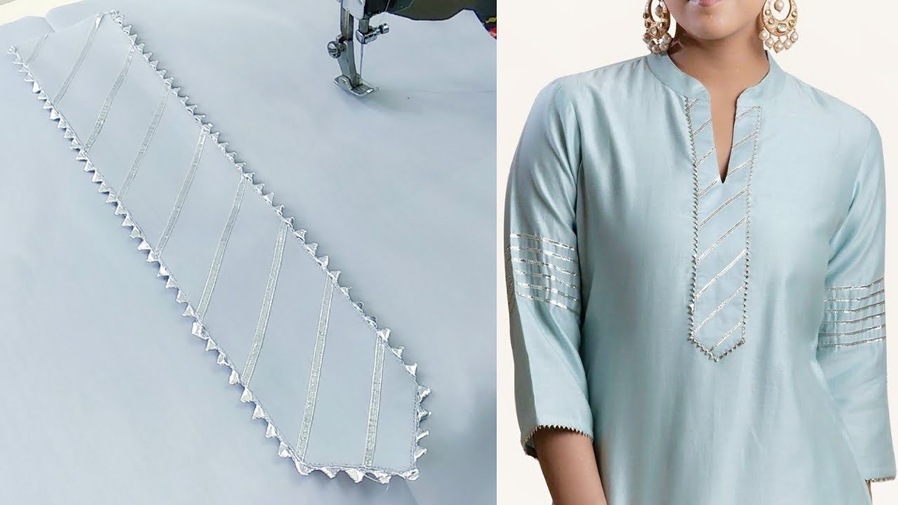 Gotta Patti के साथ बनाएं सबसे Stylish Neck डिज़ाइन | Round Collar Neck Design Cutting and Stitching