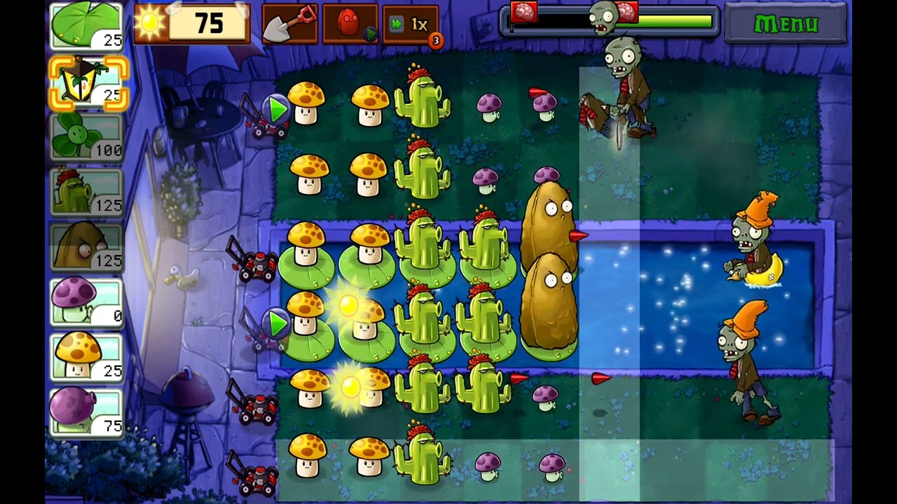 Plants vs Zombies (Fog) Level 4