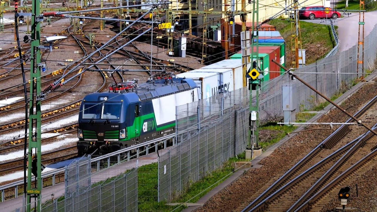 Mycket OVANLIG omledning med X61 Motorvagn MTRX X74 via Sävenäs Rangerbangård i Göteborg i 4k60
