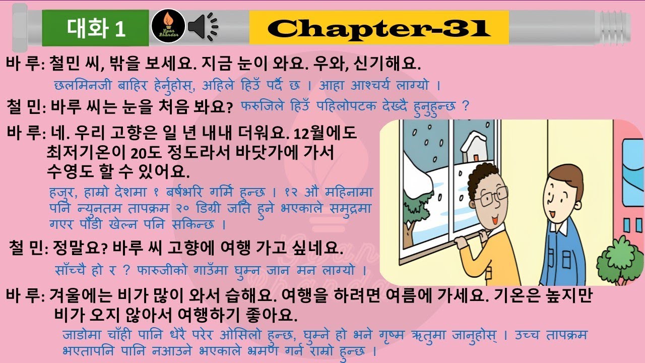 EPS-TOPIK Chapter 31 Korean & Nepali Listening Book.