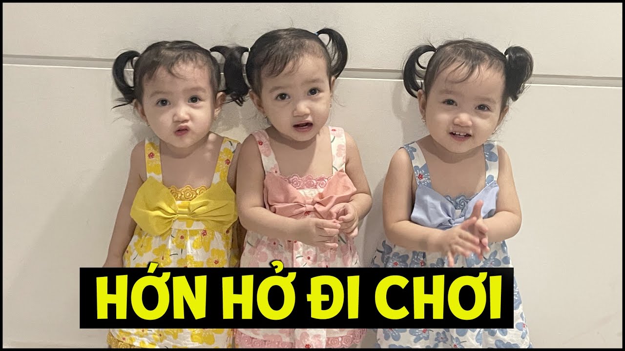 Ba bé sinh ba hớn hở khi được mẹ Yến Nhi dẫn đi dạo công viên | BA NÀNG TIÊN