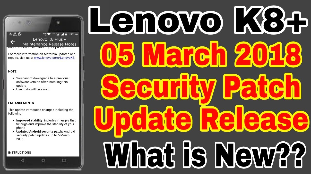 Lenovo K8 Plus 05 March 2018 Security patch Update Release | K8 Plus March Update | Technical Azhar