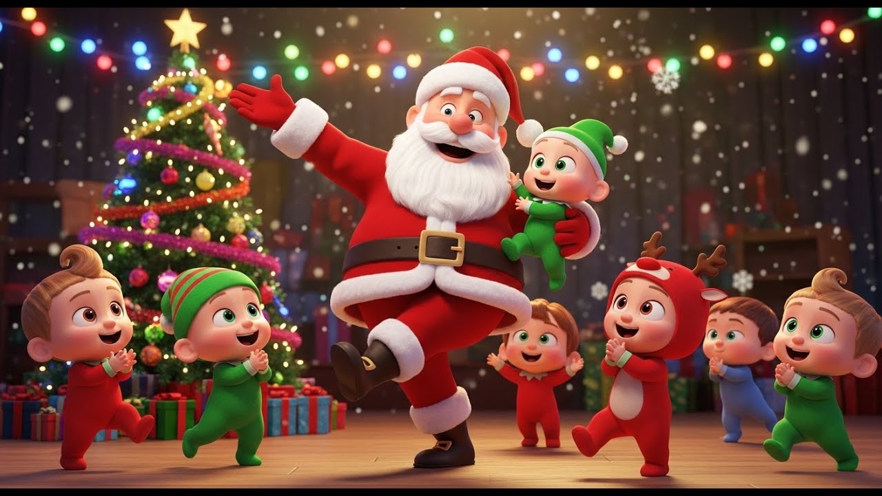 🎄 Dancing Santa Christmas Rhyme 🎶🎅 Fun Holiday Song for Babies & Toddlers