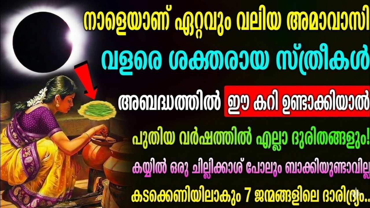 നാളെയാണ് പുതിയ അമാവാസി 🌑 | സ്ത്രീകൾ ശ്രദ്ധിക്കേണ്ട പ്രധാന ആചാരങ്ങളും ഭക്ഷണ നിർദ്ദേശങ്ങളും#Amavasya 